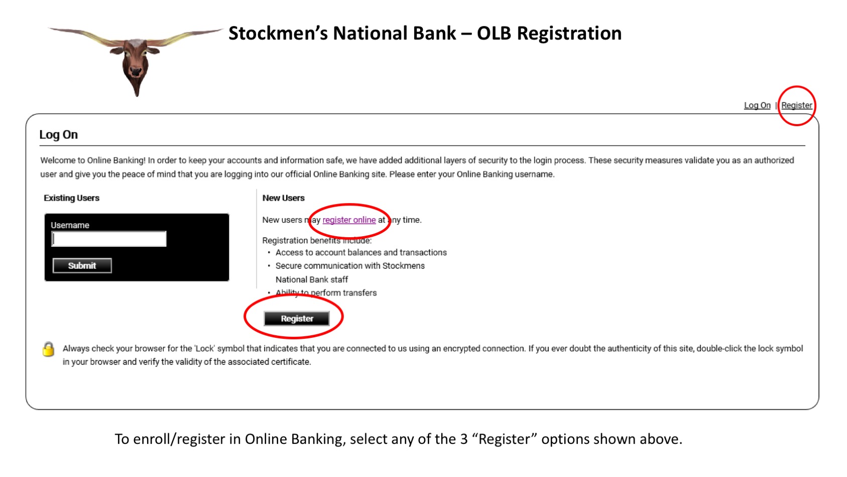 Stockmen’s National Bank – OLB Registration Steps